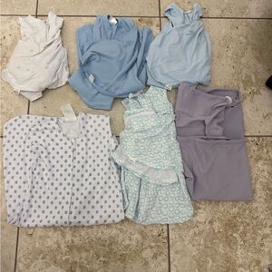 Halo & Ollie sleep sack 2) newborn 2)small3-6M (1) M6-12 m (1) Ollie sweddle